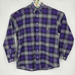 Cinch Shirt Mens Large Western Purple Plaid Button Down Cowboy Rodeo Flip Cuff
